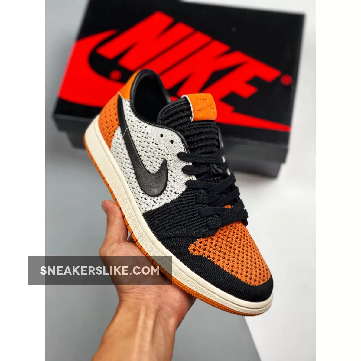 Air Jordan 1 Low Flyknit "Shattered Backboard" Sail/Starfish-Black