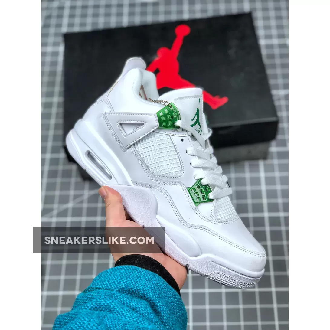 Air Jordan 4 White/Pine Green-Metallic Silver / pine green jordan 4