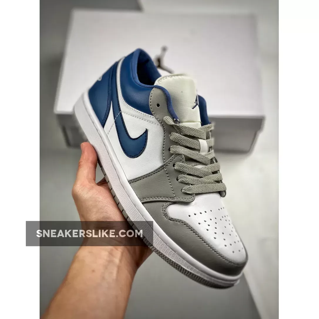 Air Jordan 1 Low 'LA Dodgers' Stealth/White-French Blue DC0774-042 Jordan 1 Grey And Blue