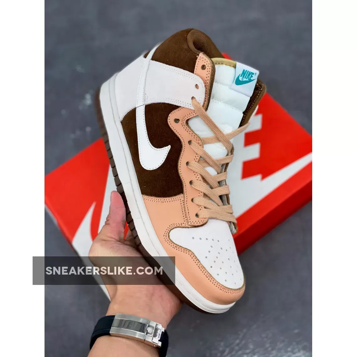 Nike Dunk High Sail/Khaki-Light Chocolate sail and light chocolate