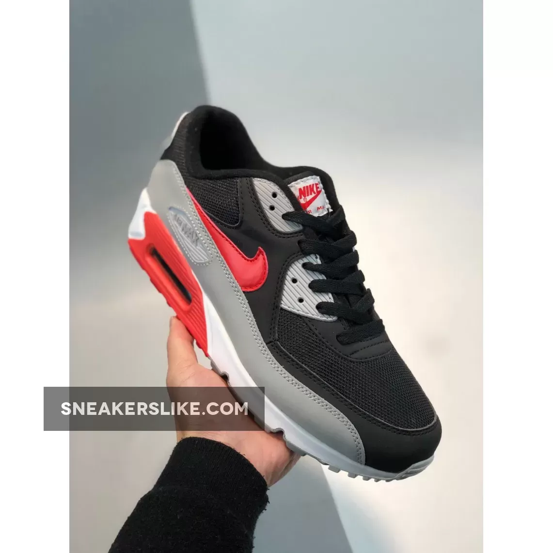 Nike Air Max 90 Wolf Grey/Black/White/Bright Crimson / air max 90 black crimson