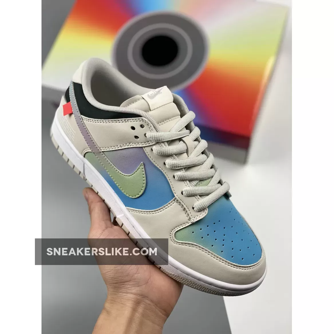 Custom Nike Dunk Low Wolf Grey/Blue-Multi FD9749-400-1 New Releases