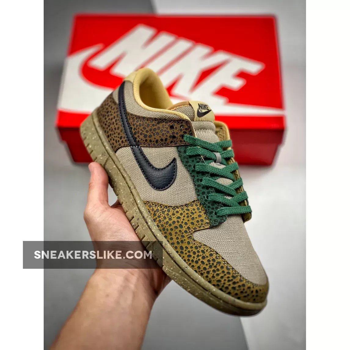 Nike Dunk Low 'Safari' Cacao Wow/Off Noir-Gorge Green Cacao Dunks