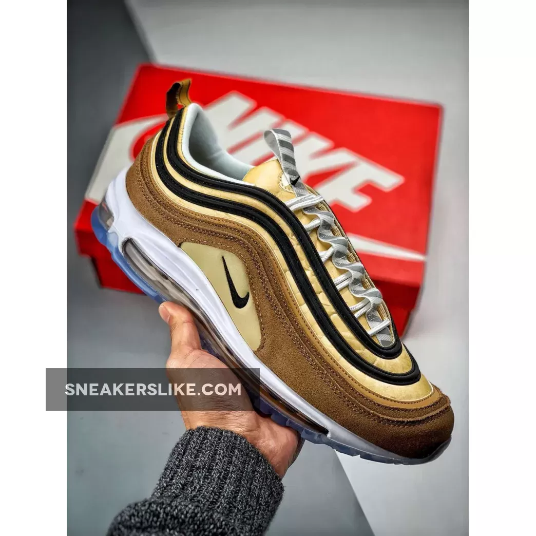 Nike Air Max 97 'Unboxed' Ale Brown/Black-Elemental Gold #nike air max 97 rose gold