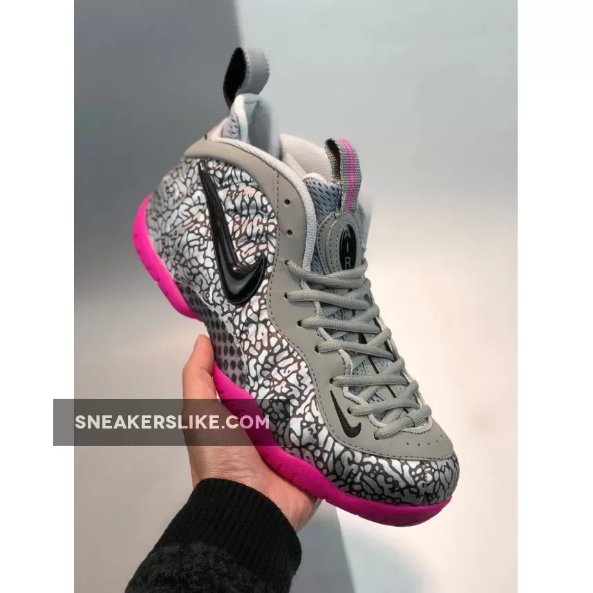 Nike Air Foamposite Pro Wolf Grey/Hyper Pink-Black / elephant print foamposite