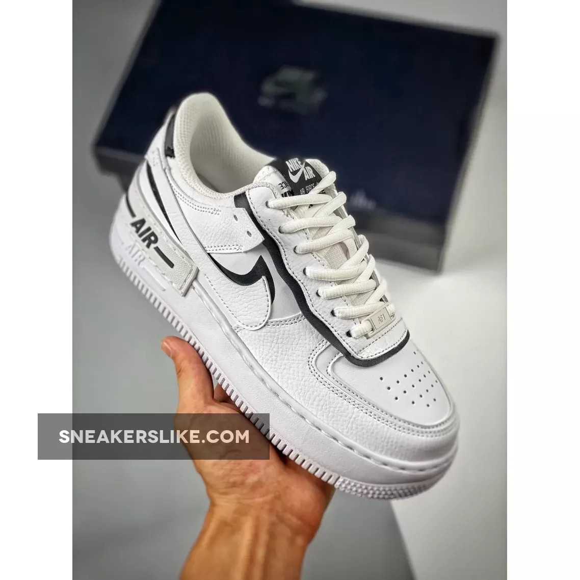 Custom Nike Air Force 1 Shadow White Black #nike air force 1 shadow white black custom