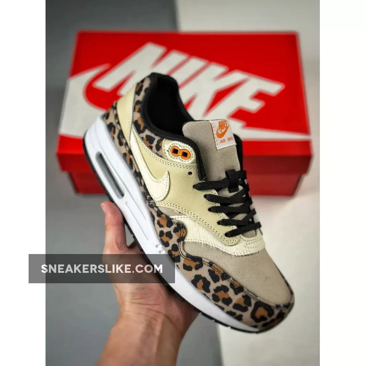 Nike Air Max 1 Premium ‘Leopard’ Desert Ore/Orange Peel-Black