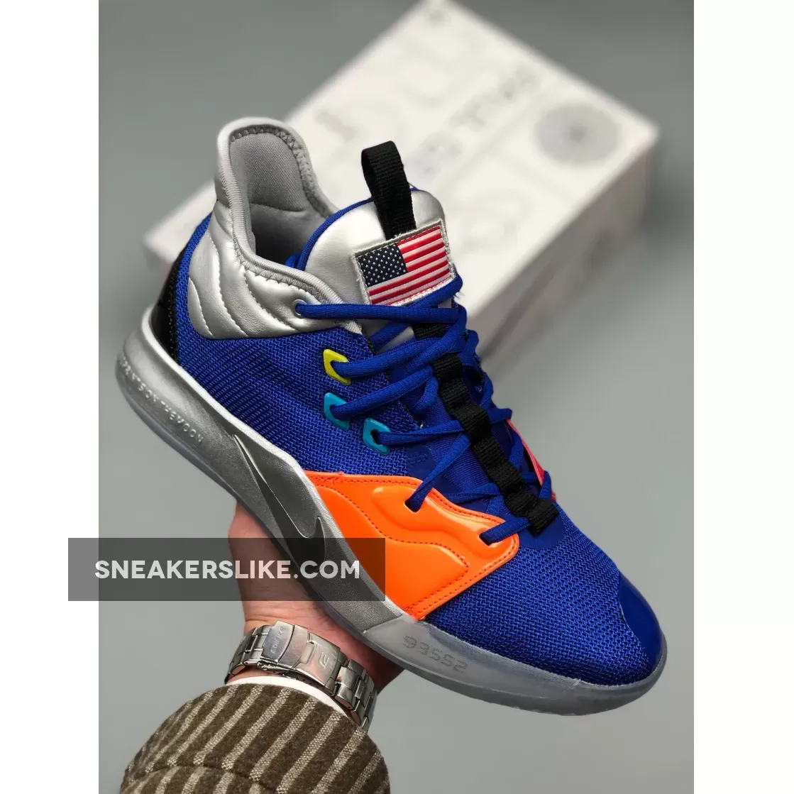 Nike PG 3 NASA Racer Blue/Metallic Silver CI2667-400 #pg 5 silver