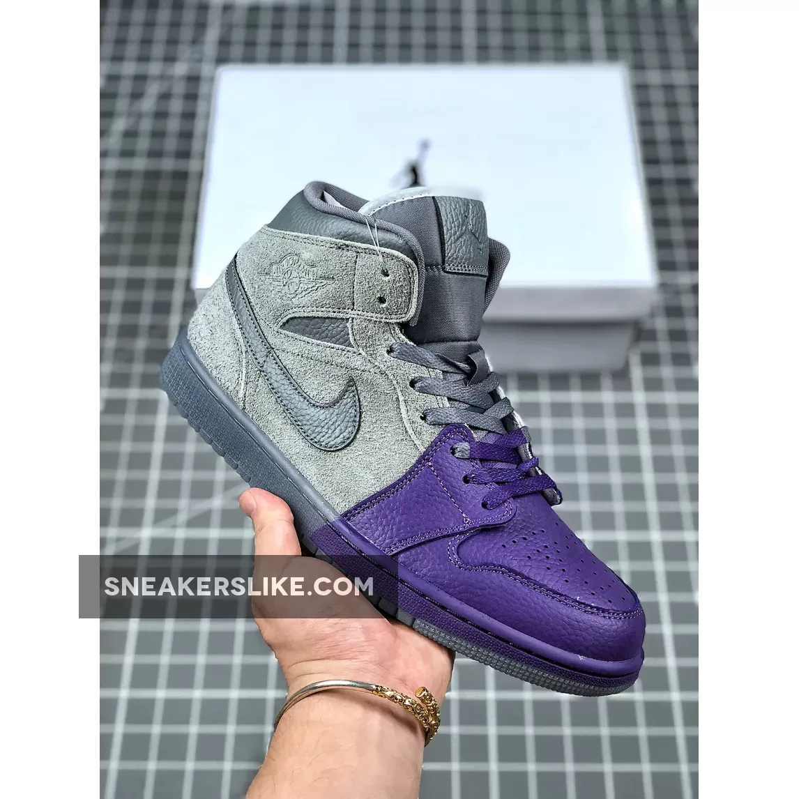 Sheila Rashid x Air Jordan 1 Mid Purple Grey CW5897-005 Sheila Rashid Jordan 1