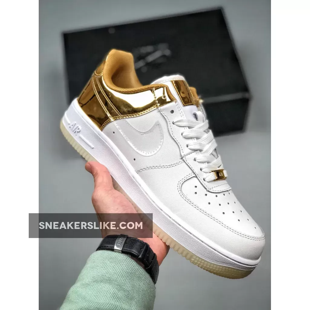 Nike Air Force 1 '07 PRM White/Metal Gold-Light Gold-Clear CU2991-197 Online