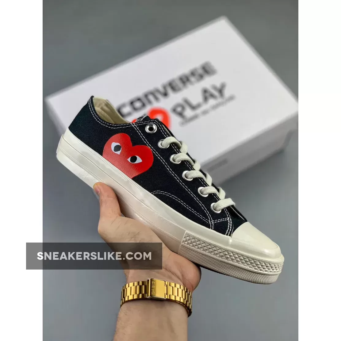 CDG Play X Converse Chuck Taylor All Star 70 Low Black 1666265857 To Buy