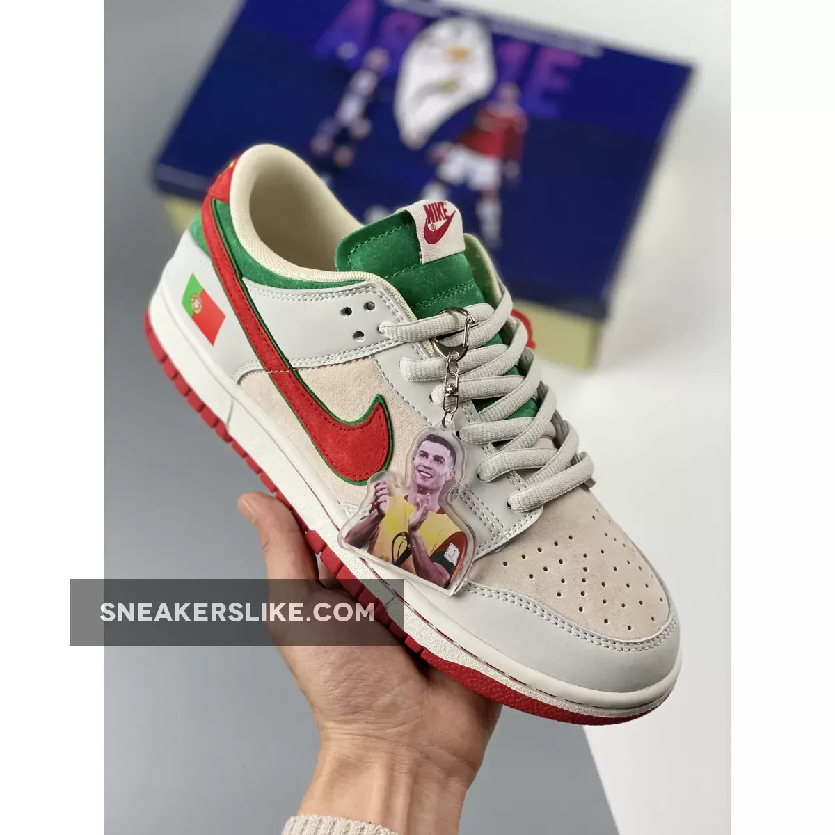 Custom Nike Dunk Low 'Portugal' White Grenn Red 1680452443 Online