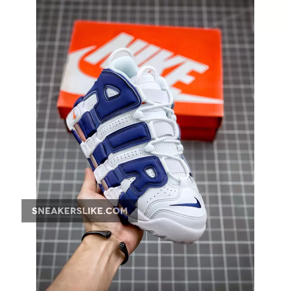 Air More Uptempo 'Knicks' White/Deep Royal Blue-Team Orange 921948-101 Brand New