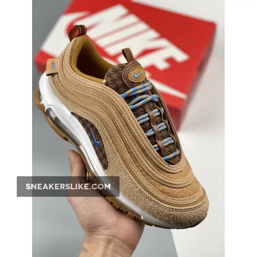 Nike Air Max 97 'Teddy Bear' Wheat/Celestine Blue-Flax-Gum DZ5348-288 #teddy bear air max 97