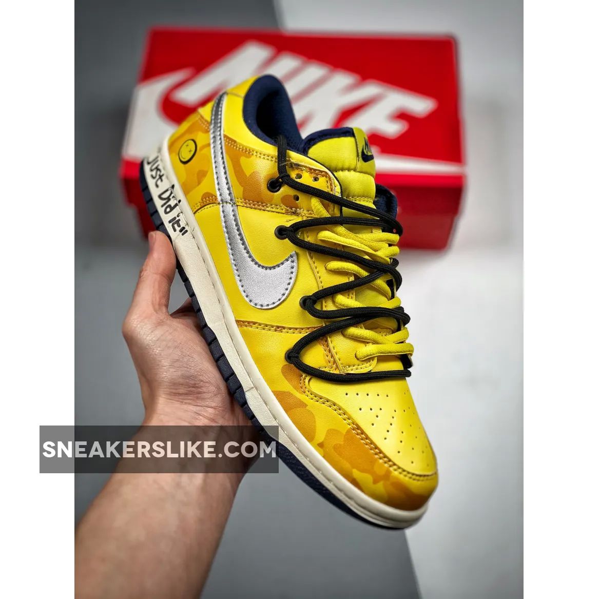 Custom Nike Dunk Low Retro Yellow Navy 'navy blue and yellow dunks'