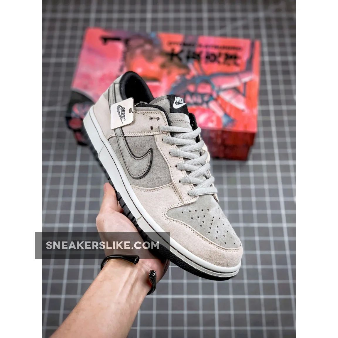 Nike Dunk Low Grey Suede/Light Bone-Black Restock