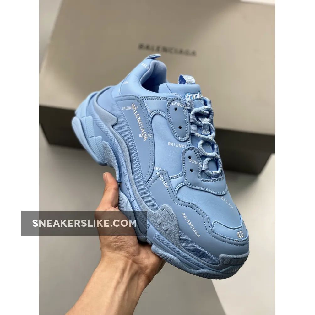 Balenciaga Allover Logo Triple S Blue White 'balenciaga triple s allover logo'