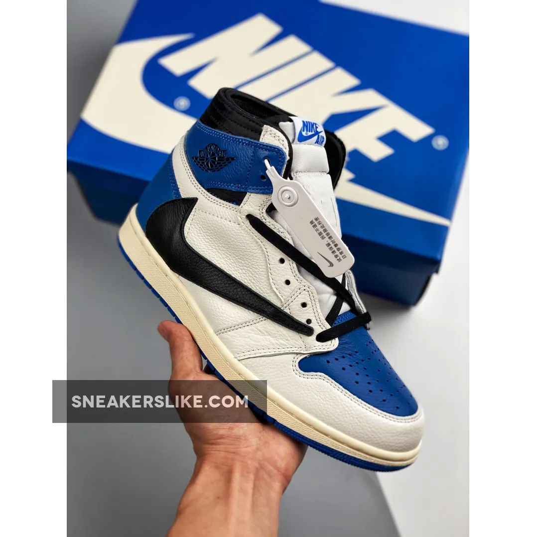 Fragment x Travis Scott x Air Jordan 1 High OG SP 'Military Blue' 'jordan 1 travis scott blue'