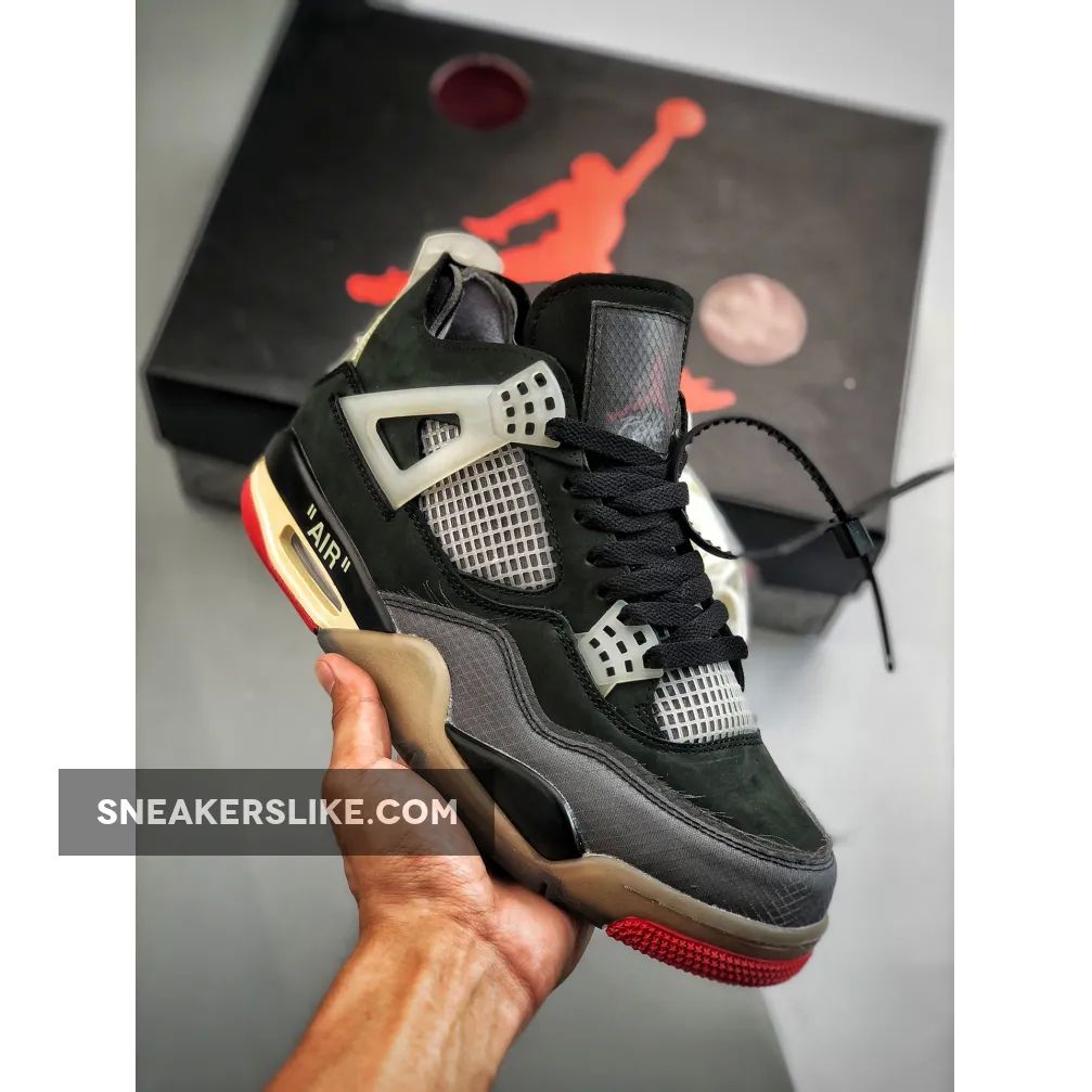 Off-White x Air Jordan 4 Bred 'bred 4s off white'