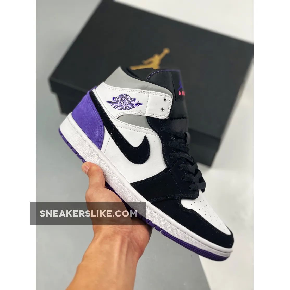 Air Jordan 1 Mid Purple Black Restock