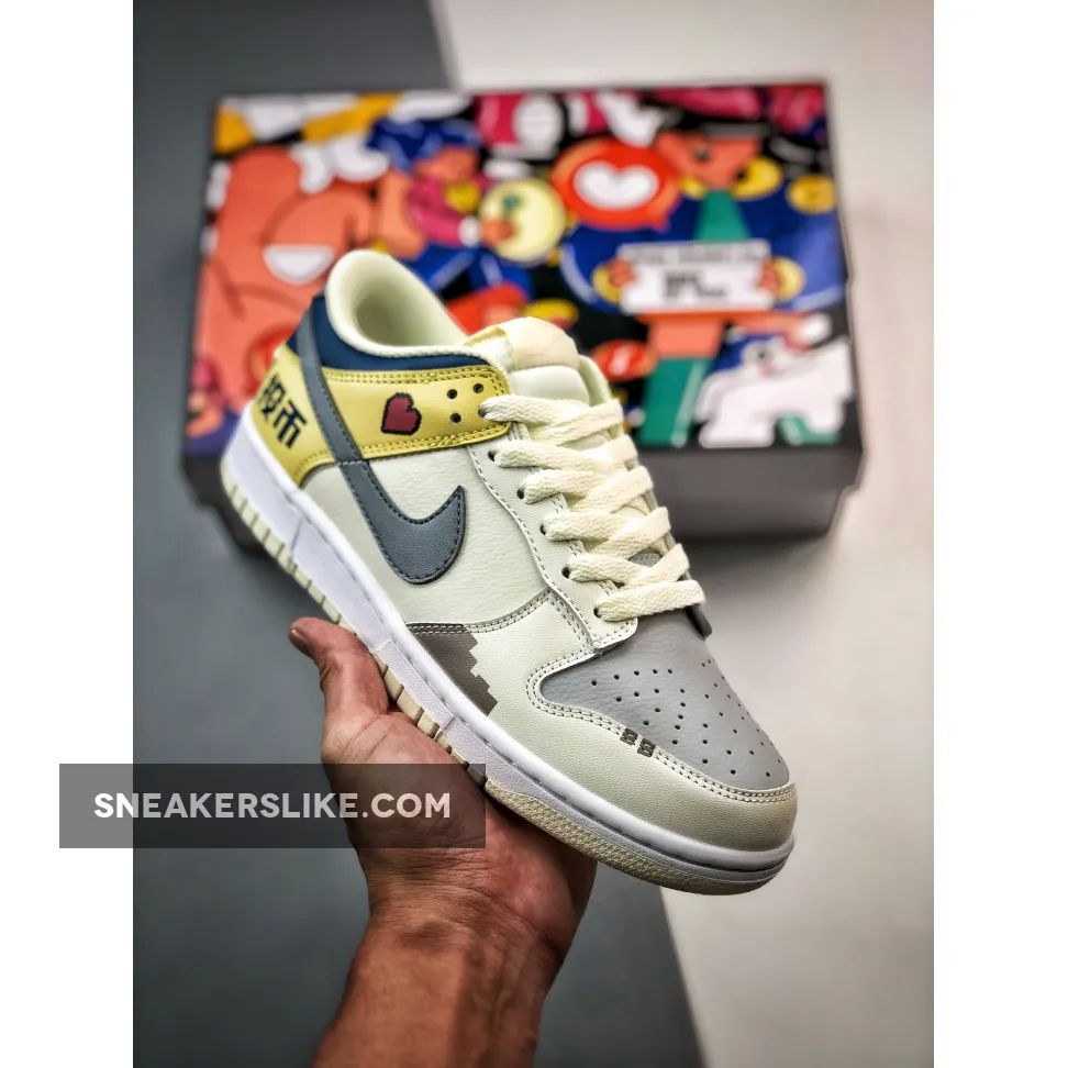 Custom Nike Dunk Low White Yellow Blue New Releases