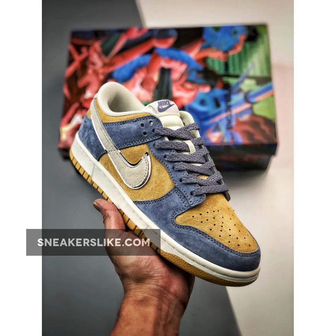 Custom Nike Dunk Low Blue Brown 1666254464 Restock