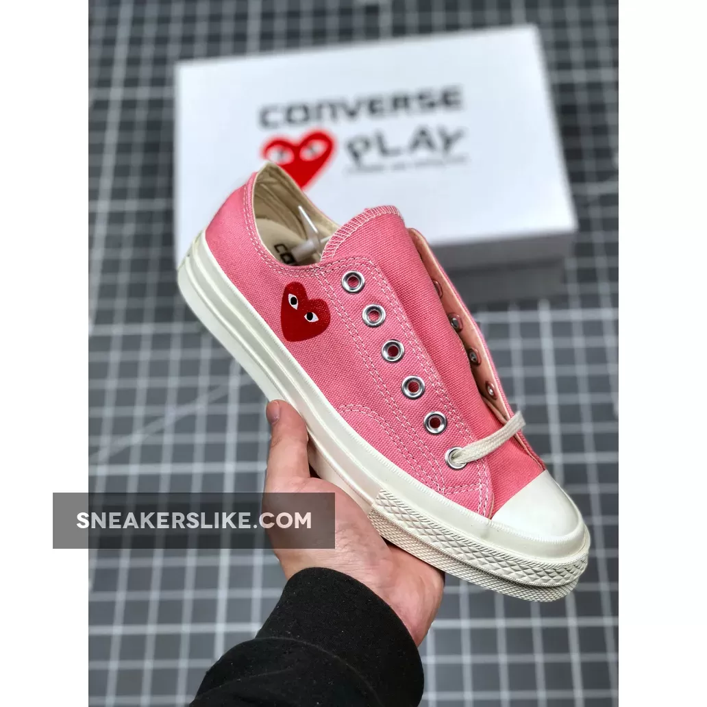 Kids Comme des Garcons Play Converse Chuck Taylor All Star 70 Low Pink 168304C #cdg converse pink low