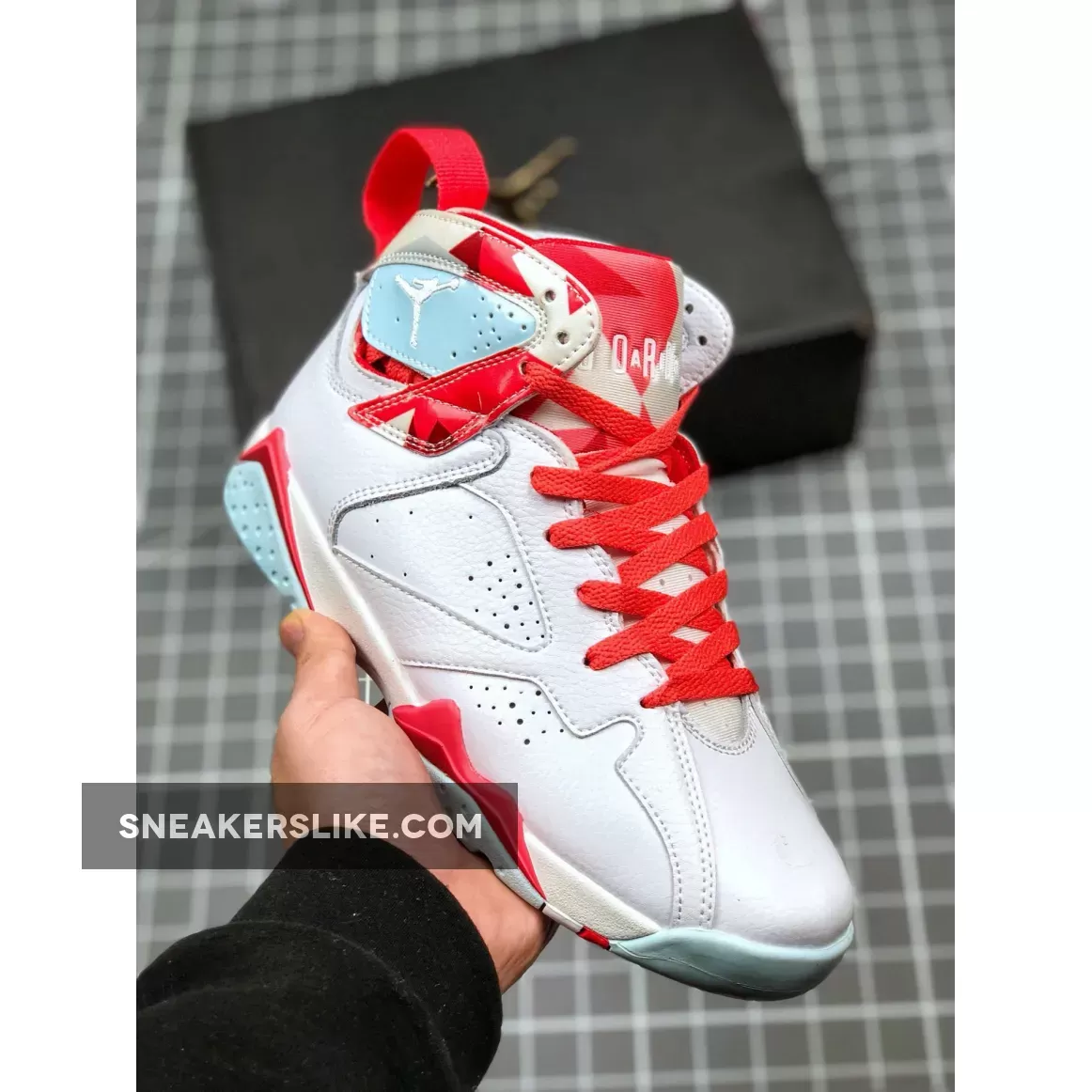 Air Jordan 7 GS White/Topaz Mist-Ember Glow-Gym Red 442960-104 Online