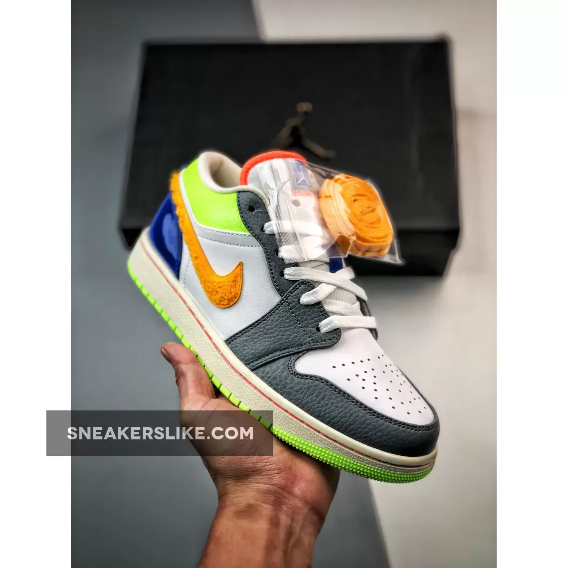 Air Jordan 1 Low 'Hoops' White/Coconut Milk-Green-Orange FB1835-181 For Sale