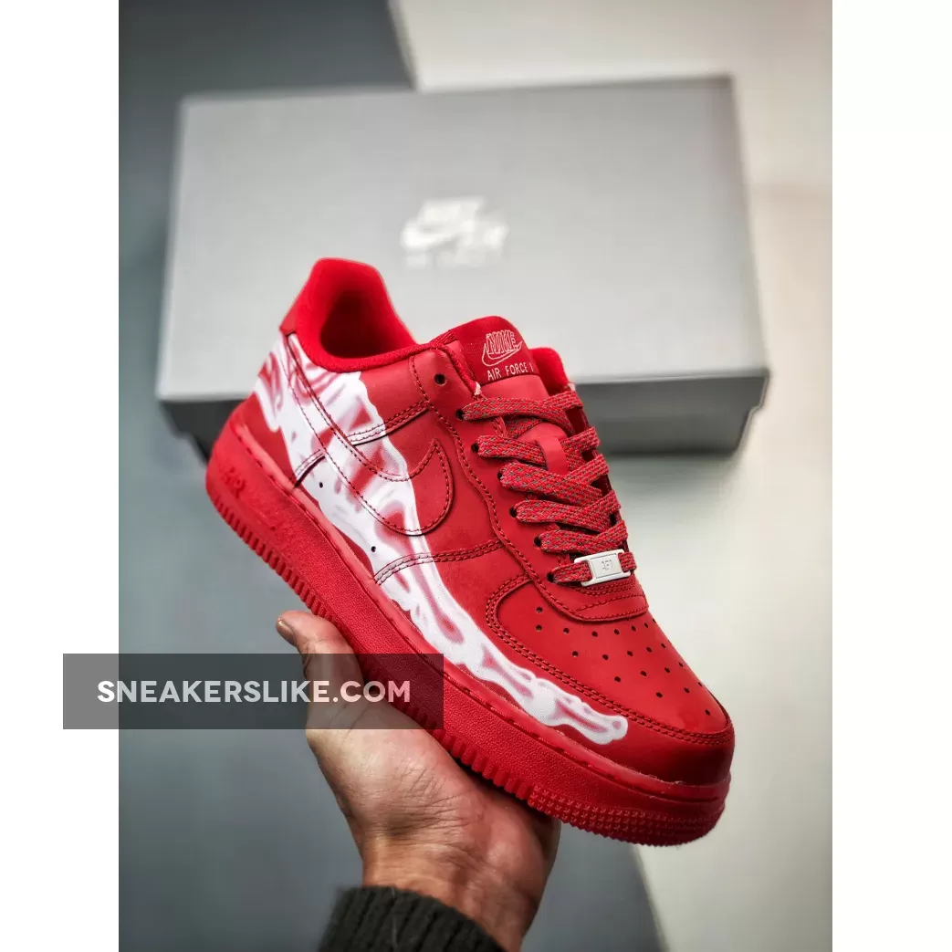 Nike Air Force 1 Low 'Skeleton' Red Custom 1680452289 For Sale