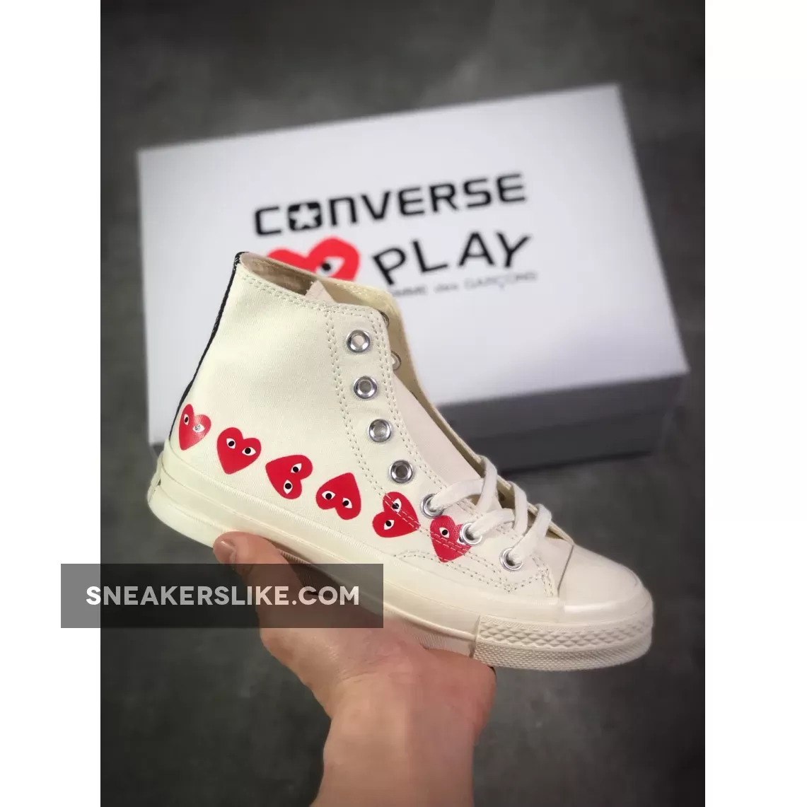 CDG Play x Converse Chuck Taylor All Star Hi 2018 White converse play white