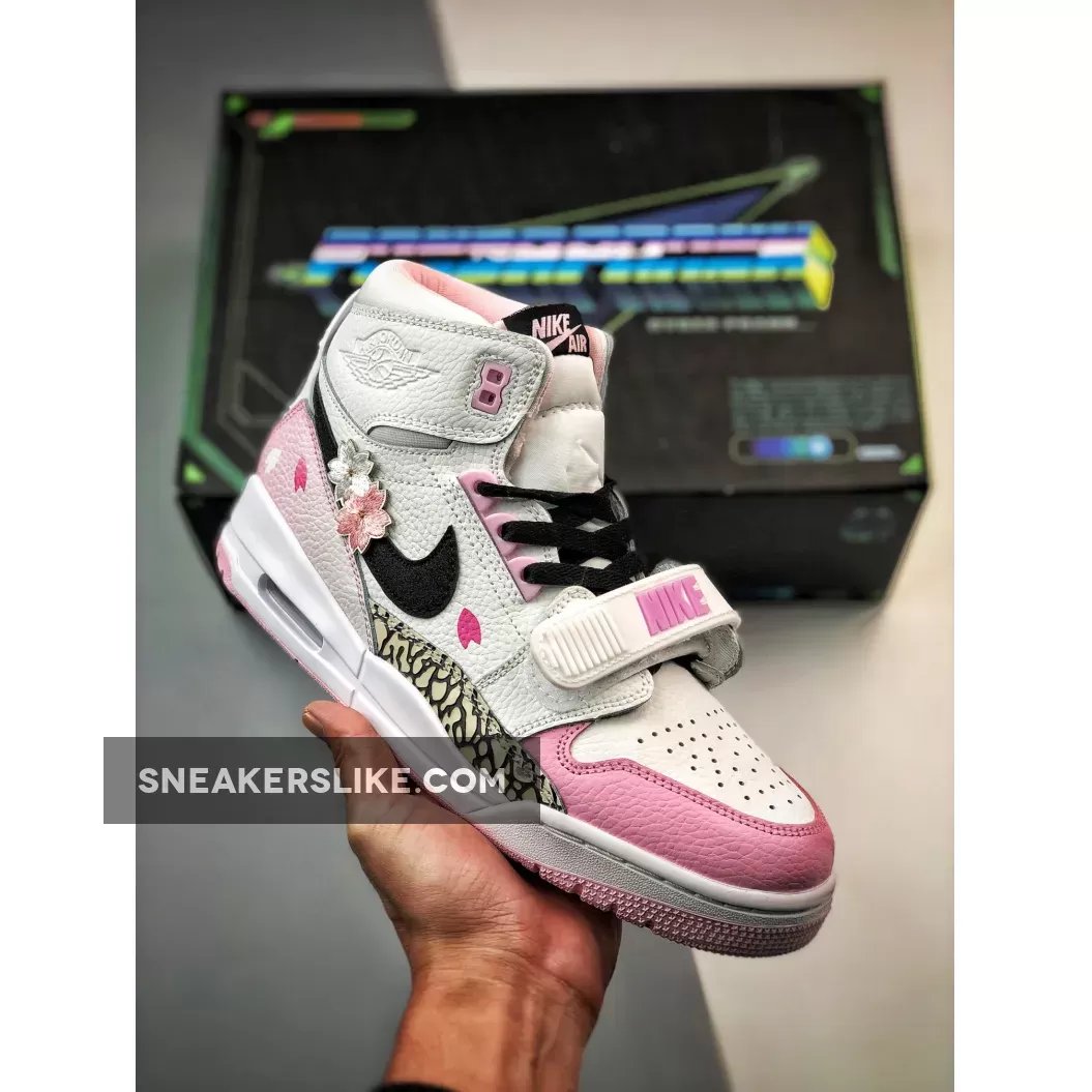 Custom Jordan Legacy 312 White Black Pink Foam pink custom jordans