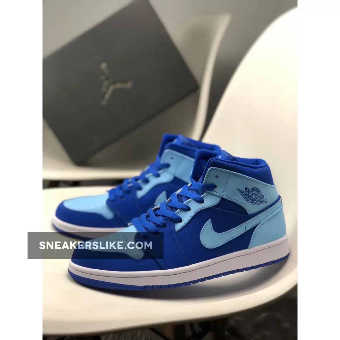 Air Jordan 1 Mid Varsity Royal/Ice Blue-White #air jordan 1 retro mid ice blue