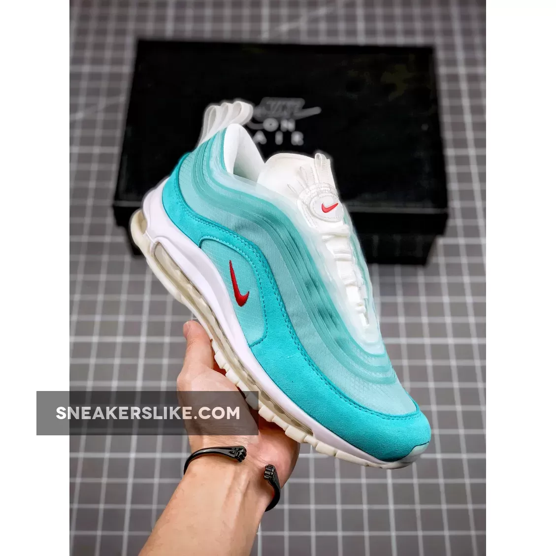 Nike Air Max 97 'Shanghai Kaleidoscope' Ice Blue/Red-White nike air max 97 shanghai kaleidoscope