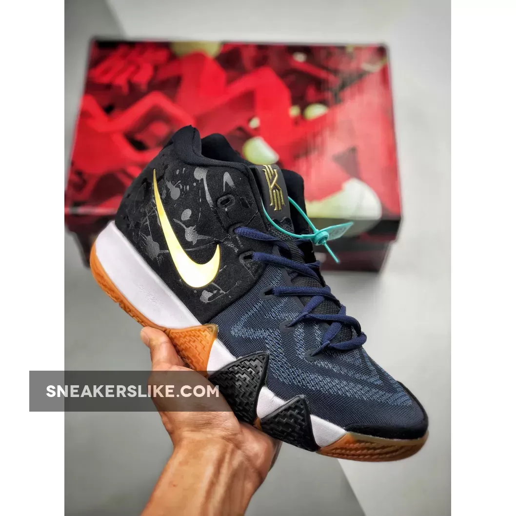 Nike Kyrie 4 Pitch Blue/Metallic Gold 943807-403 Outlet