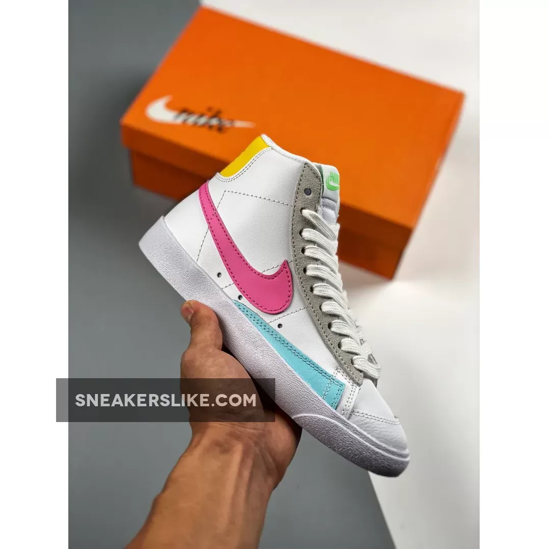 Nike Blazer Mid '77 White/Pink Glow/Pure Platinum - nike blazer mid 77 pink glow