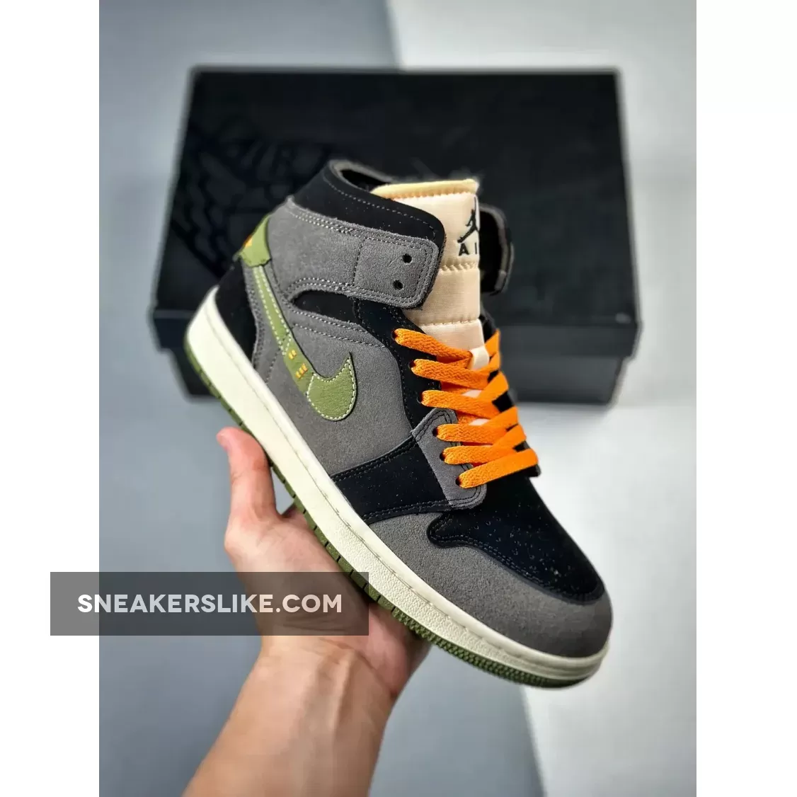 Jordan Mid Craft / Air Jordan 1 Mid SE Craft 'Halloween' Black Light Olive