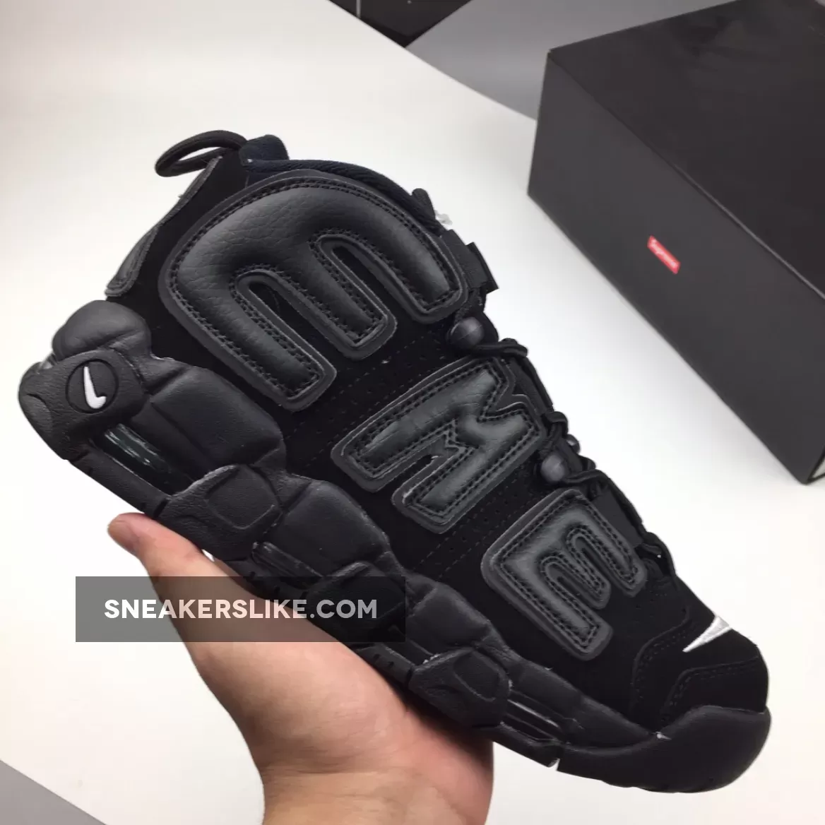 Supreme x Nike Air More Uptempo Black/Black-White 902290-001 Suptempo