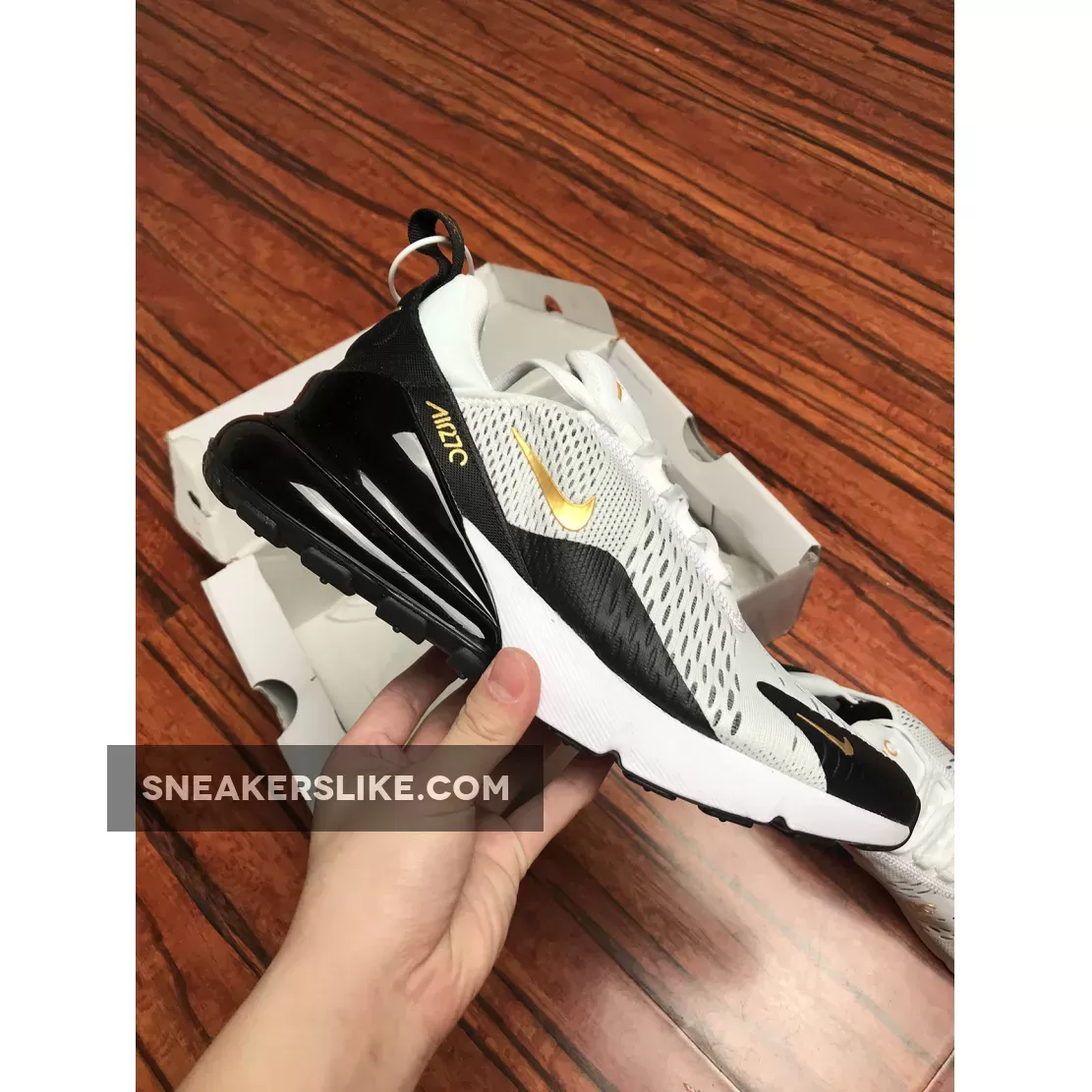 Nike Air Max 270 White/Metallic Gold/Black - air max 270 gold and white