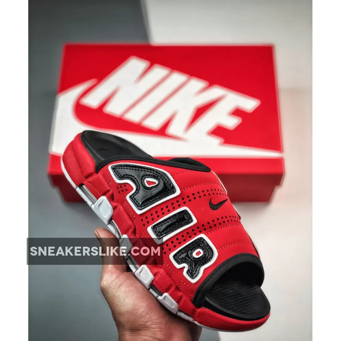 Nike Air More Uptempo Slide 'Red/Black' FJ6305-600 Online