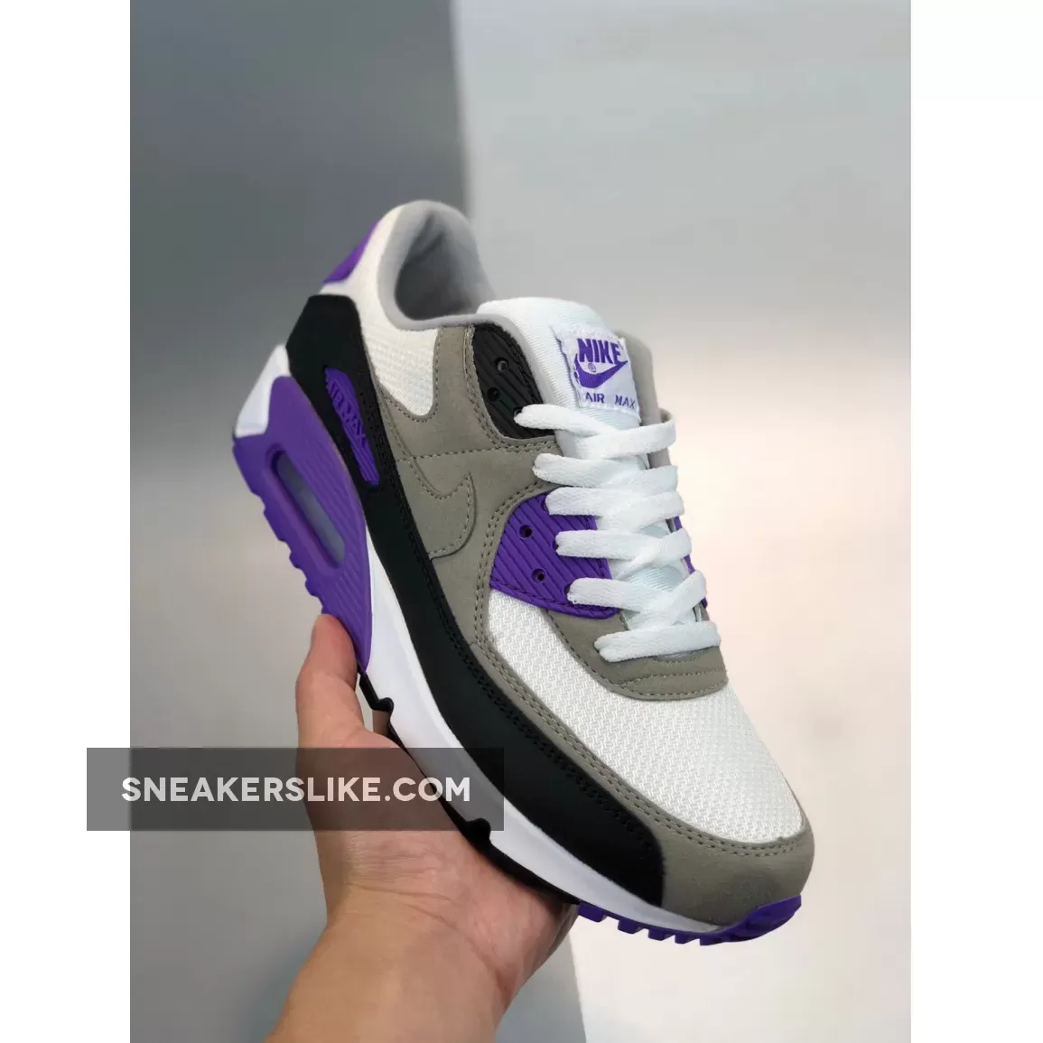 Nike Air Max 90 White/Concord-Grey-Black CD0490-103 Restock