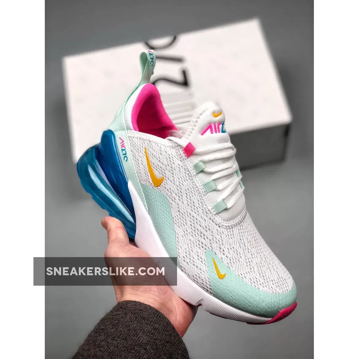 Nike WMNS Air Max 270 White/Laser Fuchsia-Teal Tint-Blue Fury air max 270 blue fury