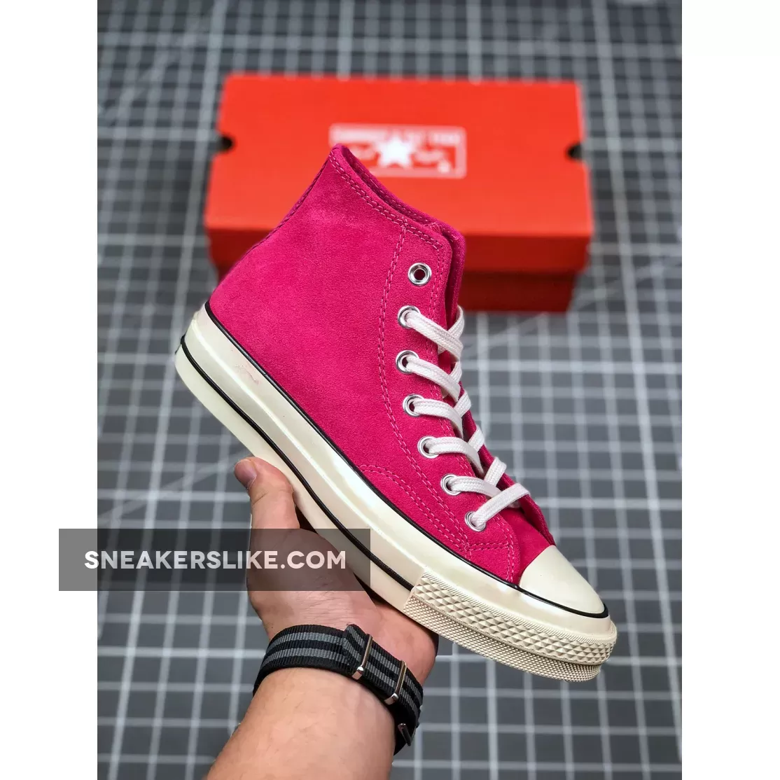 Converse Suede Chuck 70 High Top In Prime Pink/Black-White 166215C Restock