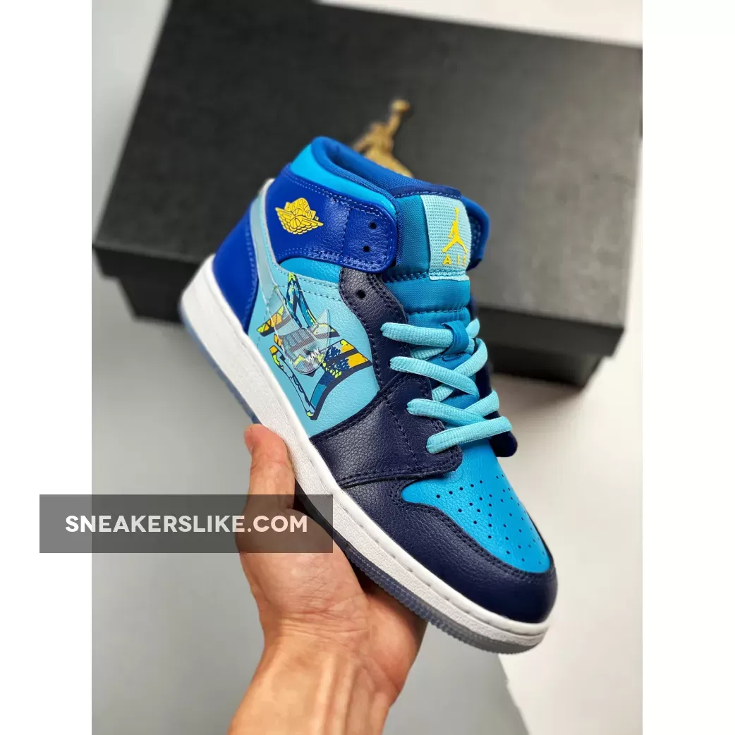 Air Jordan 1 Mid 'Fly' BV7446-400 #air jordan 1 mid blue lagoon