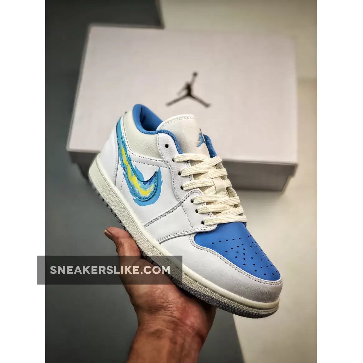 Air Jordan 1 Low 'Born To Fly' Sail/University Blue - jordan 1 low born to fly