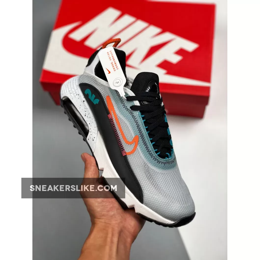 Nike Air Max 2090 White/Turf Orange-Black-Aquamarine / nike air max 2090 black and orange