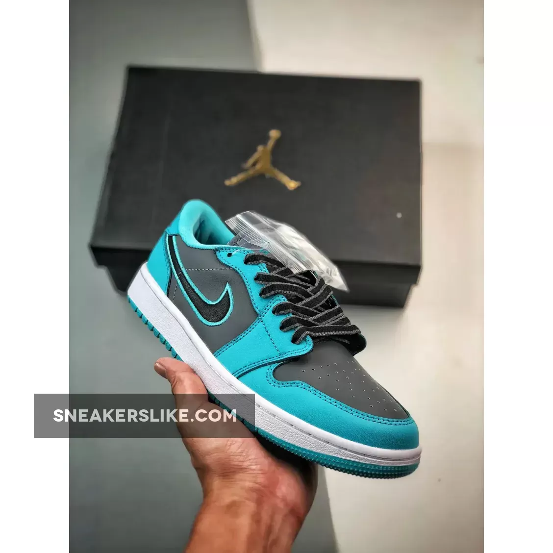 Air Jordan 1 Low Golf 'Turquoise' Cool Grey/Gamma Blue/Black Cool Jordan 1