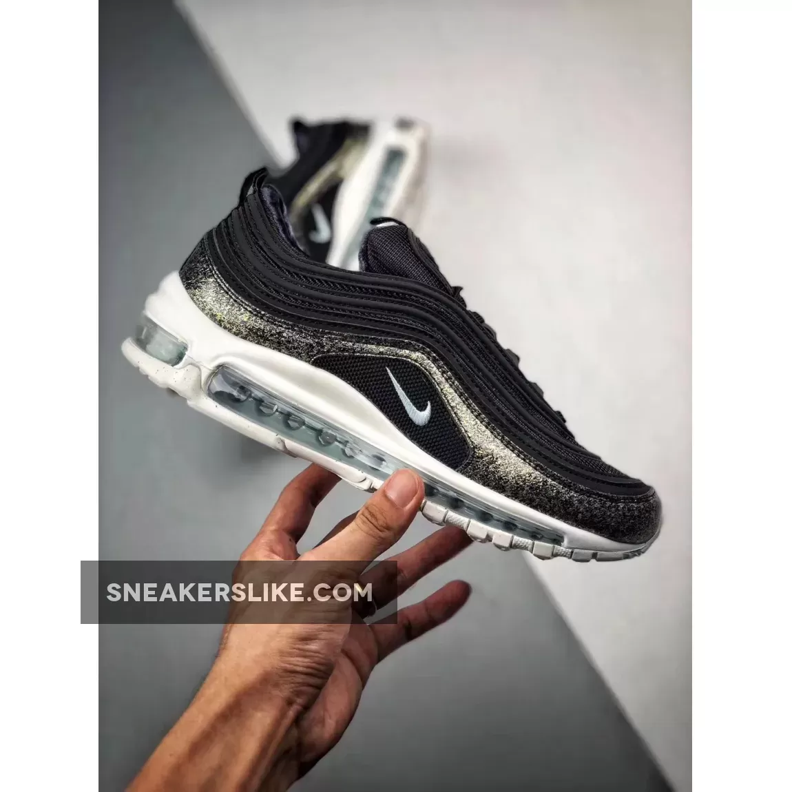 Ladies Size Nike Air Max 97 Pinnacle QS 'Ornament' Black-Glacier Blue / nike sneaker ornament