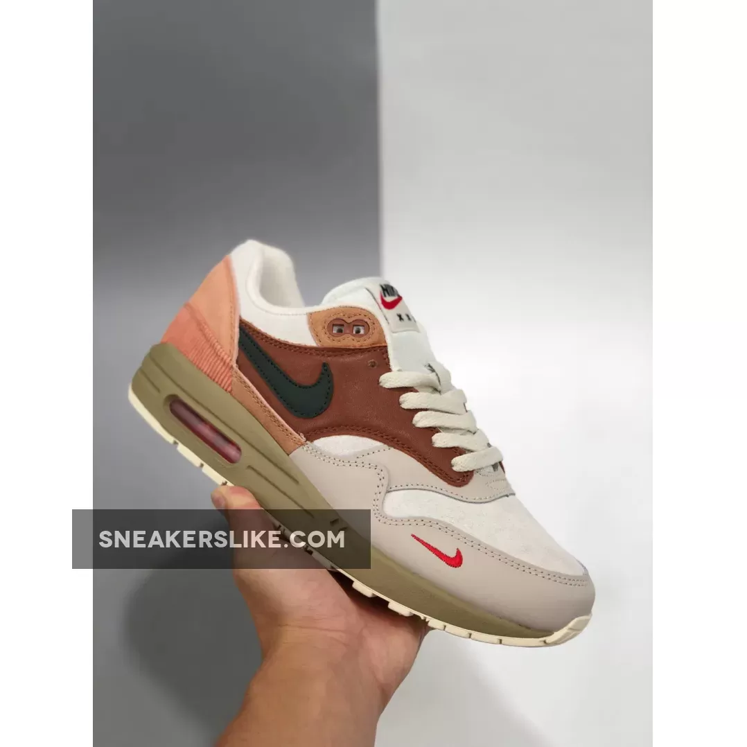 Nike Air Max 1 City Pack 'Amsterdam' Red Bark/Khaki-Terra Blush #nike air max 1 amsterdam