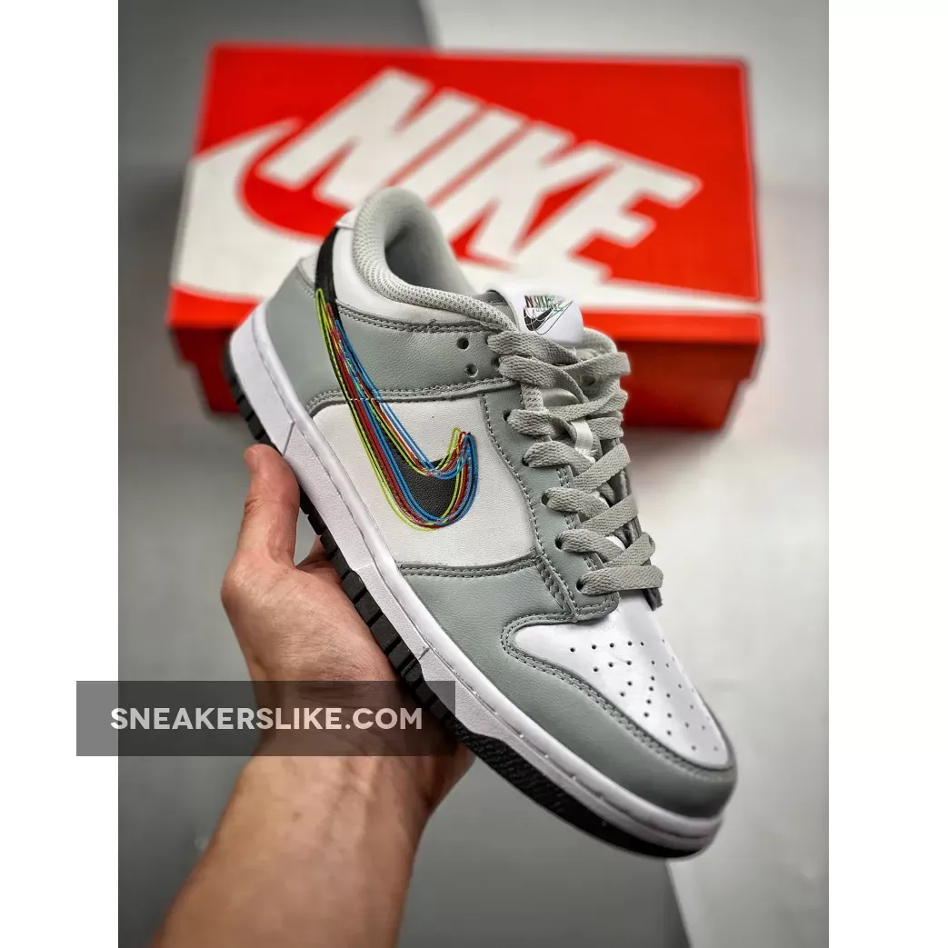 Nike Dunk Low 3D Swoosh White Grey